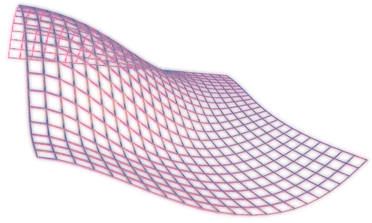 Elevated 80's Deco Wavy Grid