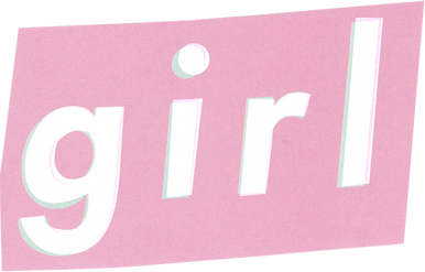 Pink Girl Illustration Collage Letters