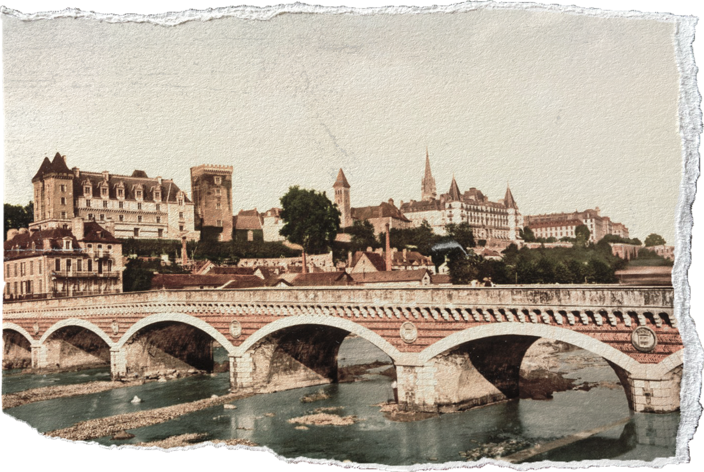 Le Chateau Avec Le Pont Torn Paper